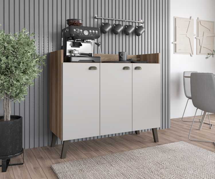 3036.48-Buffet Ayla Plus 90 3P Naturale/Off White Moveis Parana