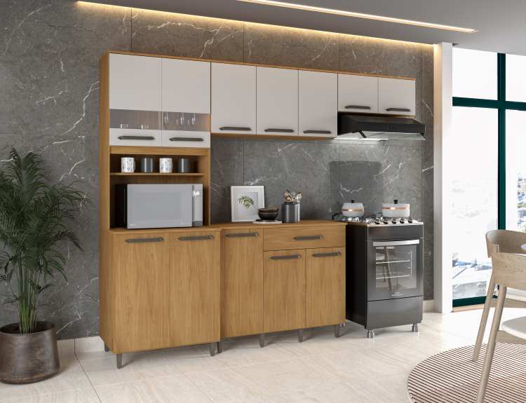 2204.63-Cozinha Compacta Vitoria Pop Plus 12P1G Freijo Off White Moveis Paraná