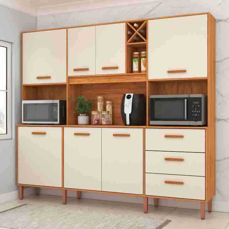 CM730.Kit Cozinha Modena 7P3G Cinamomo/Off White Fellicci