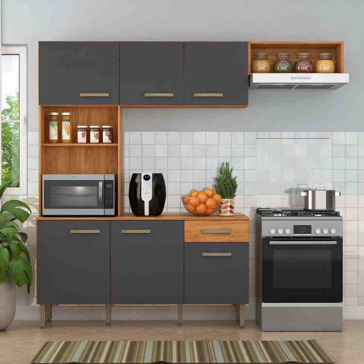 CN10.Cozinha compacta Nina 6P1G Cinamomo/Grafite Fellicci