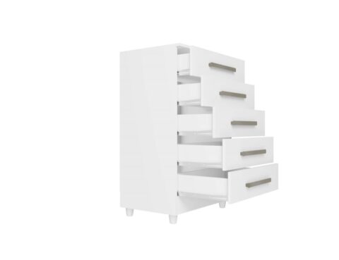 308 Comoda Paola Plus 5G Cor Branco Brilho 1V Rud Rack - foto 2