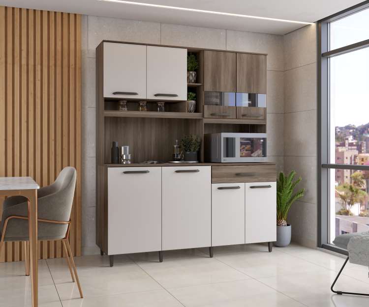 3093.48-Kit cozinha Veneza pop Plus 9P1G3N Naturale/Off White Moveis Parana