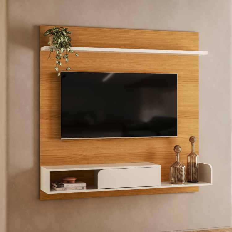 Painel Suspenso Evo 1.36 Cinamomo/Off White HB Moveis