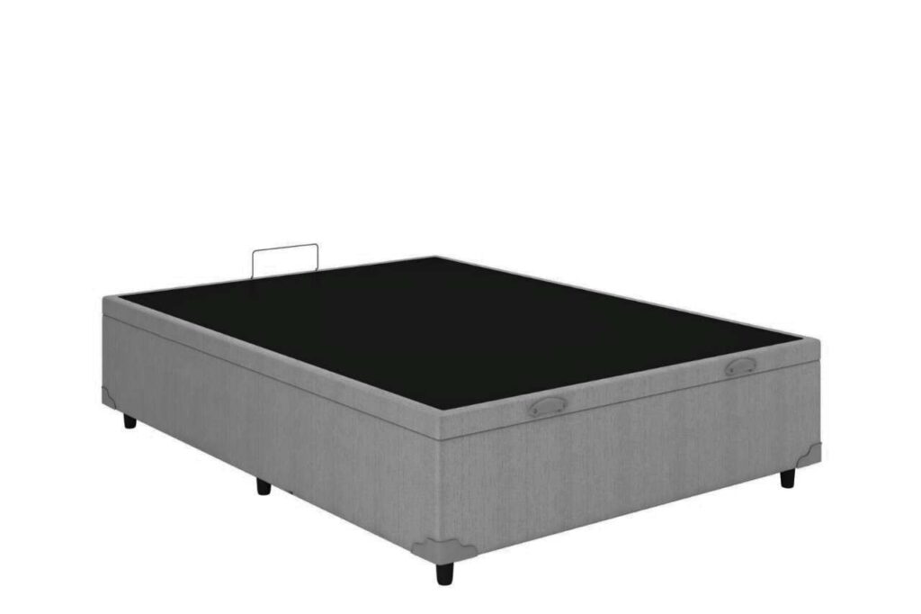 Bau Casal Prime Confort 138x188x44 Linhao Cinza Issacar Prime