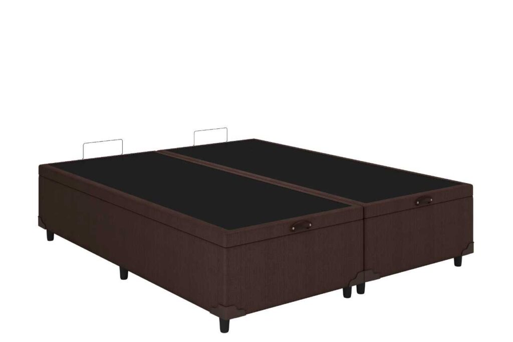 Bau Casal Bipartida Prime Confort 2 x 69x188x44 Corino Marrom Issacar Prime - foto 2