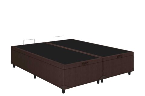 Bau Casal Bipartida Prime Confort 2 x 69x188x44 Corino Marrom Issacar Prime - foto 2
