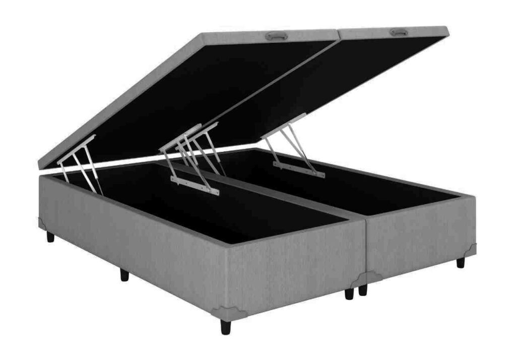 Bau Casal Bipartida Prime Confort 2 x 69x188x44 Veludo Suede Cinza Issacar Prime - foto 2