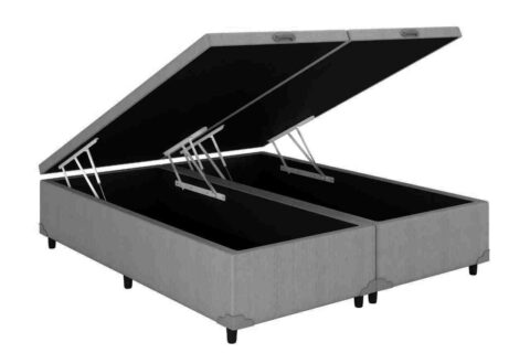 Bau Casal Bipartida Prime Confort 2 x 69x188x44 Veludo Suede Cinza Issacar Prime - foto 2