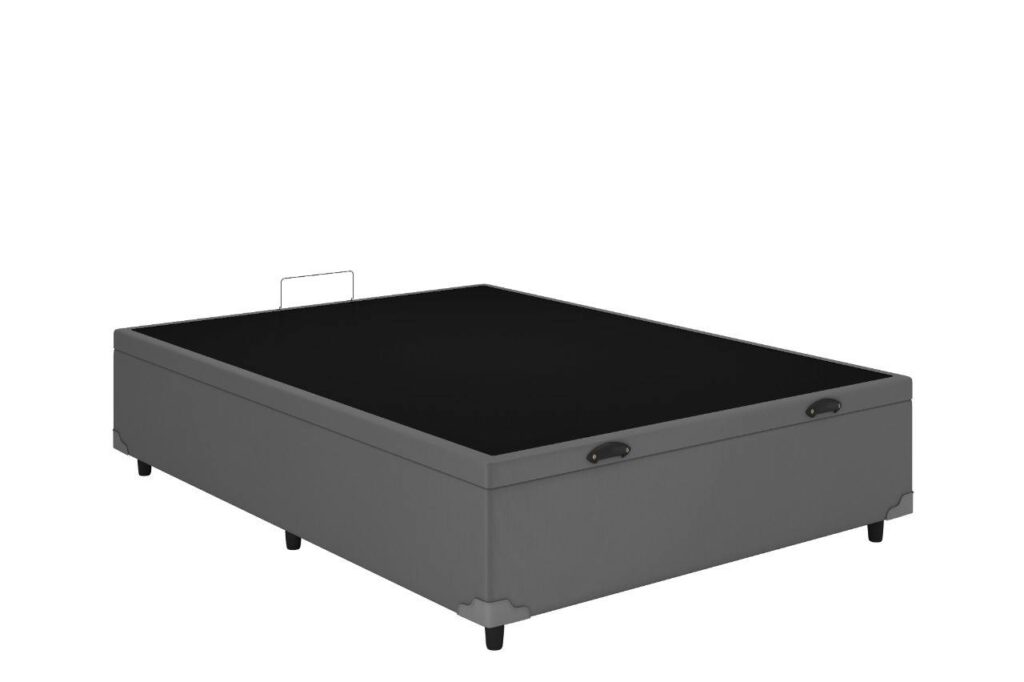 Bau Casal Prime Confort 138x188x44 Corino Cinza Issacar Prime