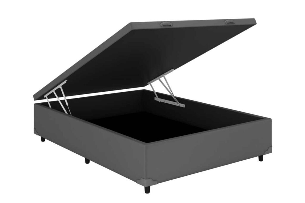 Bau Casal Prime Confort 138x188x44 Blindagem Extra Forte Corino Cinza Issacar Prime - foto 2