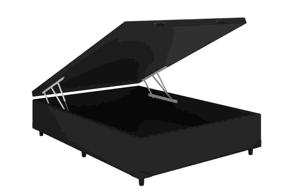 Bau Casal Prime Confort 138x188x44 Blindagem Extra Forte Corino Preto Issacar Prime - foto 2