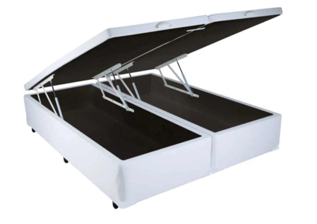Bau Casal Bipartida Prime Confort 2 x 69x188x44 Corino Branco Issacar