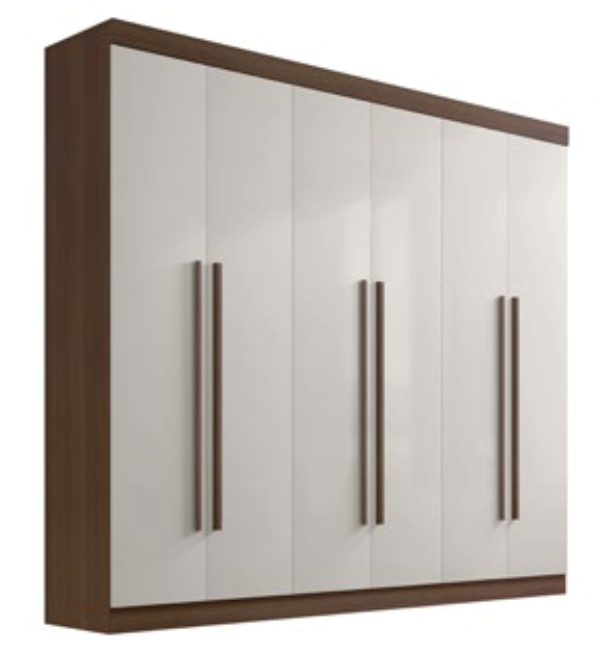 Roupeiro Monte Carlo 6P4G Castanho/Off White D Doro