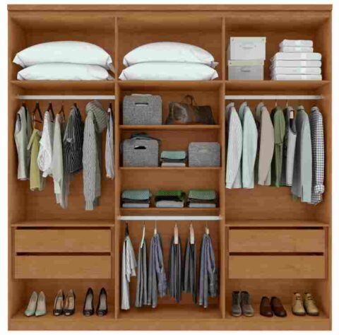 Roupeiro Alonzo 6P4G Amendoa Clean/Off White Lopas Moveis - foto 2