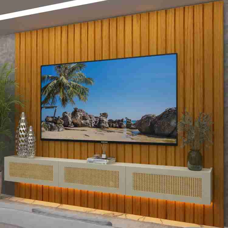 0553552-Home Majestade/Native Ripado 230 com LED Naturale/Off White/Tela Rattan Creme com LED 4V Gelius