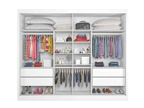 8401.107-Roupeiro Verona Plus 2P, sendo 1 Porta Espelhada Branco Acetinado Madmarcs - foto 2