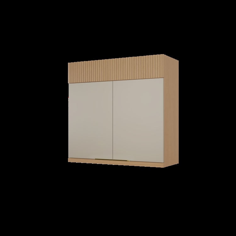 501154-Armario Aereo Realeza Premium 80 2P Carvalho/Greice Nesher