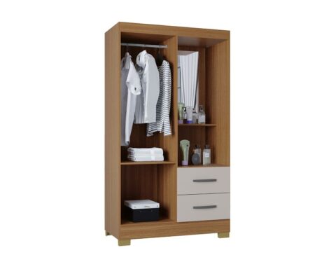 A973.Roupeiro Capelinha Cordoba 2P2G Cinamomo.Off White Poquema - foto 2