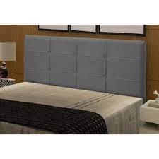 Cabeceira Queen london 160 Veludo Suede Cinza SR Cabeceiras