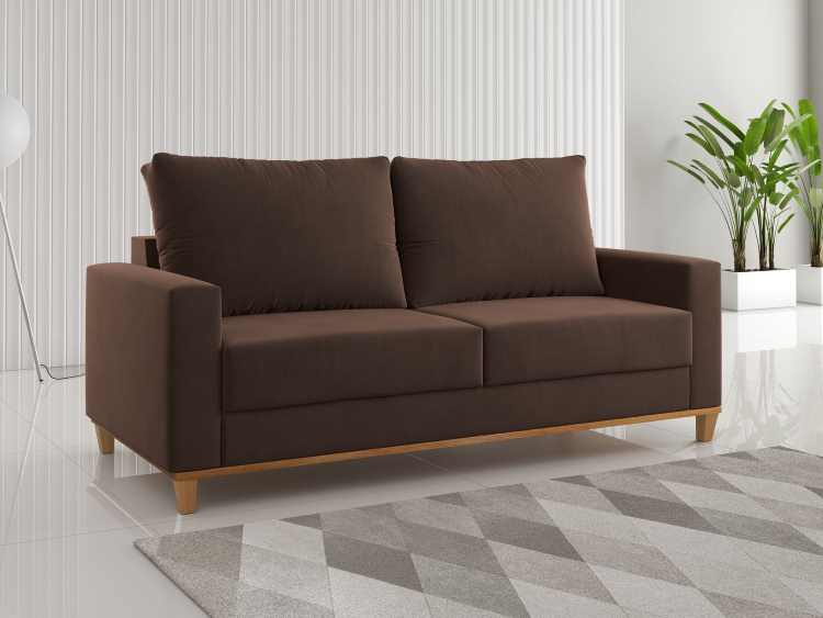 Estofado Living Felicia 180 3 Lgs Veludo Bombom Viero