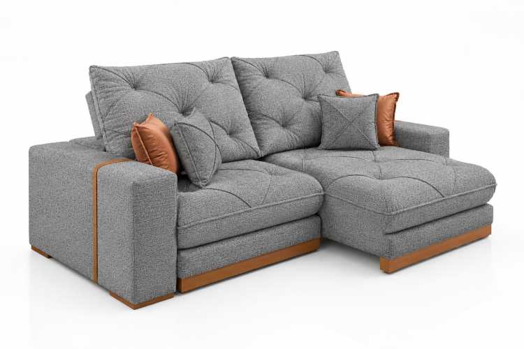 Estofado Retratil Reclinavel Geriba 290 2×120 + Braco 25cm Linho Cinza 2665 Idealle