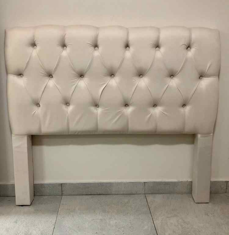 Cabeceira King Hera 193 Veludo Suede Bege SR Cabeceiras