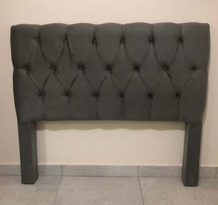 Cabeceira King Hera 193 Veludo Suede Marrom SR Cabeceiras