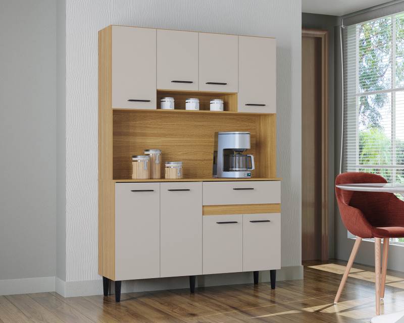 A897.Kit Cozinha Carol 8P1G Damasco/Off White 1V Poquema