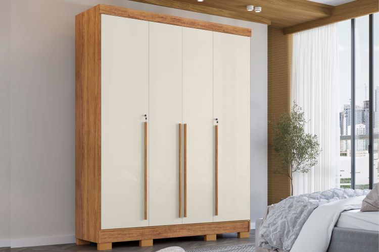 720 Roupeiro Domus 4P3G Cedro/Areia Rud Rack