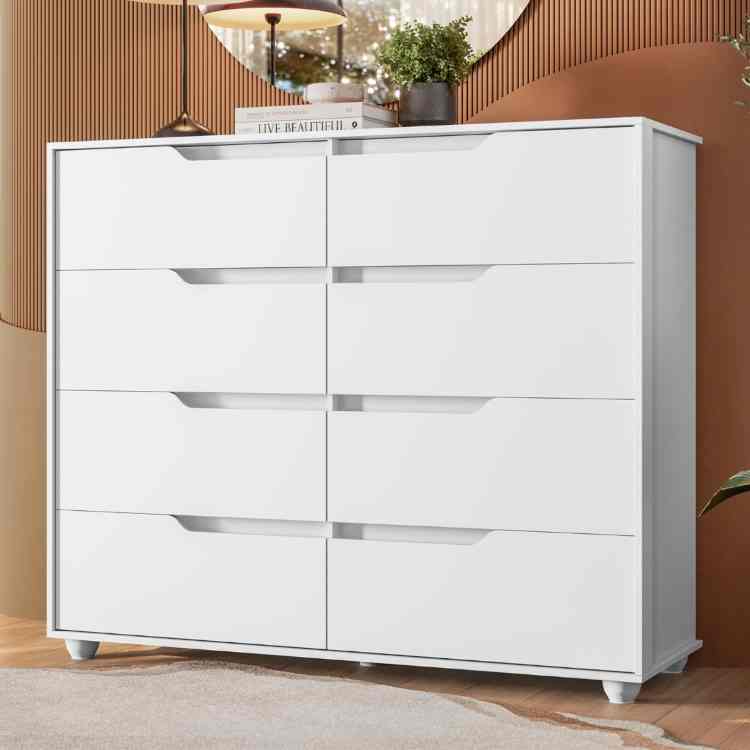 23715.212910-Comoda Doble 8G Branco Fosco Flex 2V Albatroz Móveis