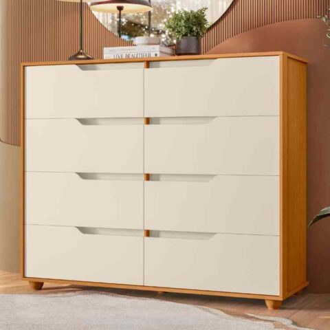 23715.203000-Comoda Doble 8G Cinamomo/Off White Flex 2V Albatroz Moveis - foto 2