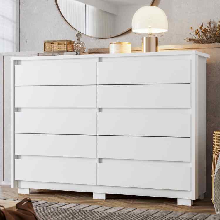 189.192000-Comoda Duetto 10G Branco Fosco 2V Albatroz Moveis