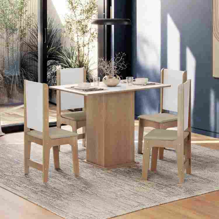 105013008-Sala Jantar Luana Tampo Off White com 4 Lug Enc Off Ass Savana Sonetto Moveis