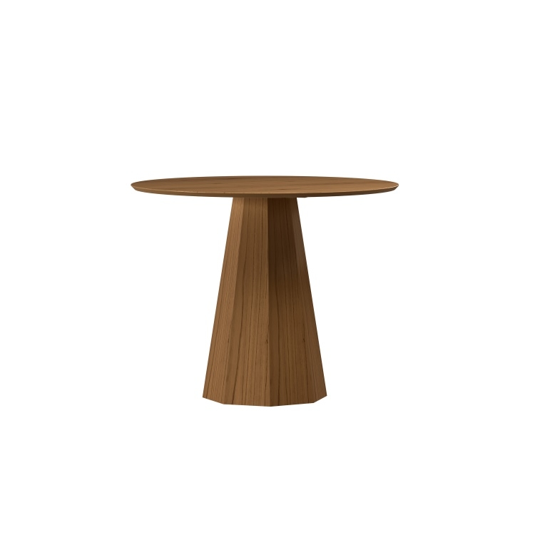 22085-Mesa Isis 100×100 Tampo Redondo sem Vidro Cinamomo New Ceval