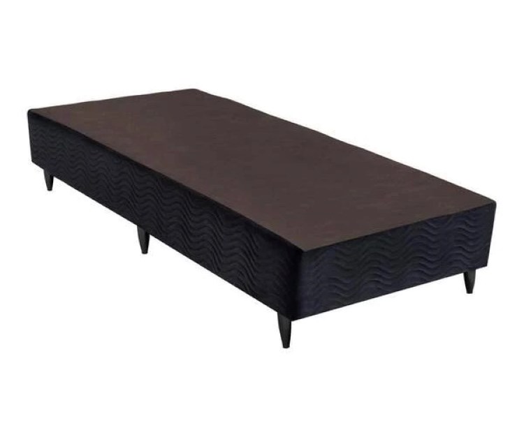 Base Solteiro Sommier Pop 88x188x23 Suede Preto Ortobom