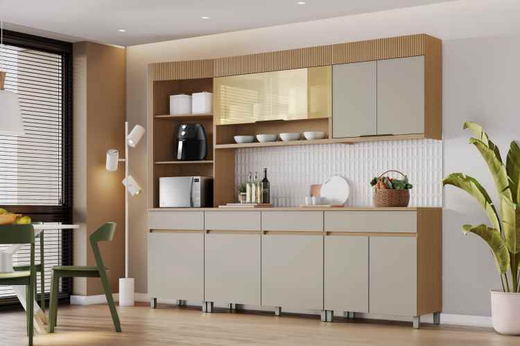 501100-Cozinha Realeza Premium 4 Peças – Carvalho/Greice Nesher
