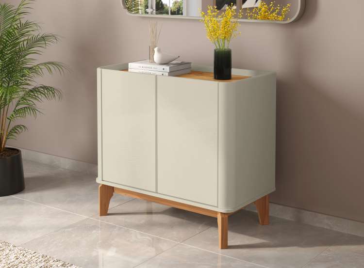 Buffet Flip 0.9 2P Off White/Cinamomo Patrimar Moveis