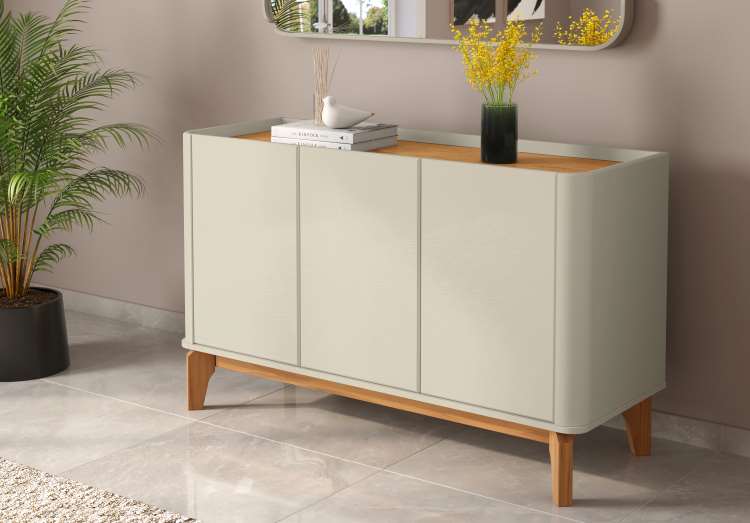 Buffet Flip 1.2 3P Off White/Cinamomo Patrimar Moveis