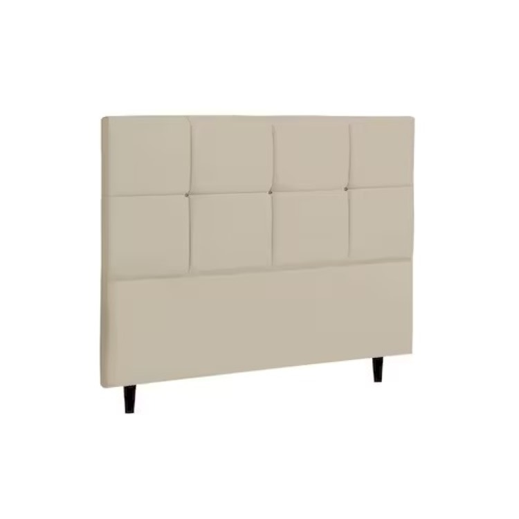 Cabeceira Solteiro Ana 90 Veludo Suede Bege SR Cabeceiras
