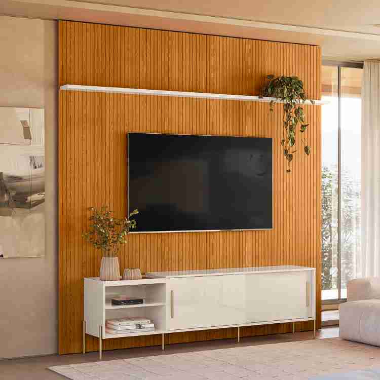 Composição Orla (Painel Piso-Teto New Guapore + Bancada Mare) Cinamomo/Off White 4V Madetec