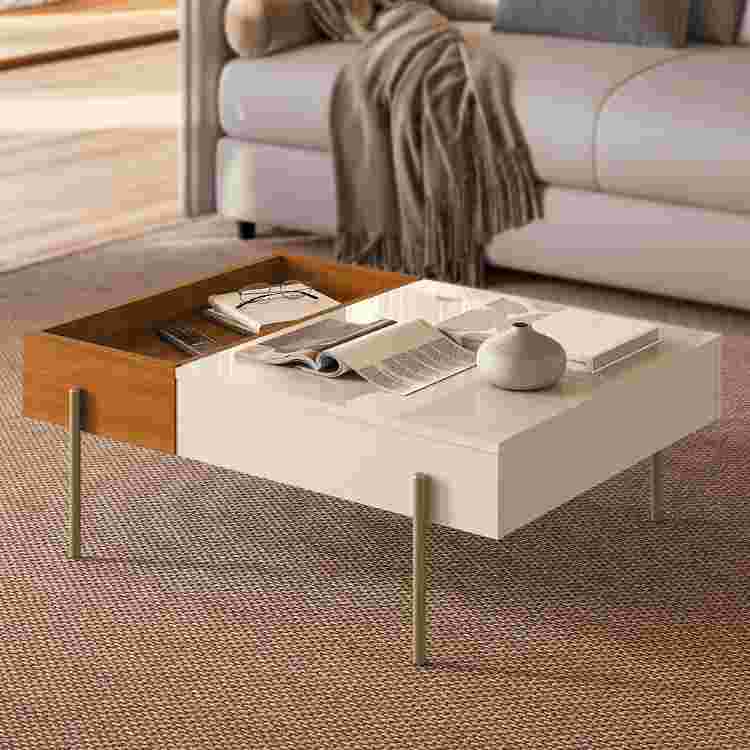 Mesa de Centro Leme Cinamomo/Off White Madetec