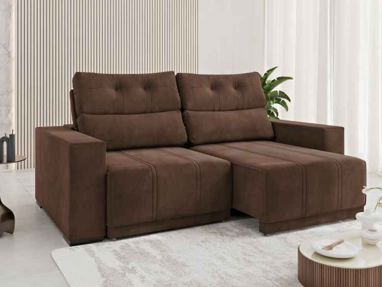 3794.264115-Estofado Retratil e Reclinavel Royal 200 2×100 Veludo Bombom Viero