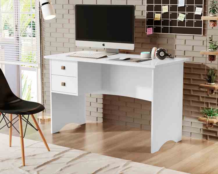 Escrivaninha Paris 120 2G Branco Maria Moveis