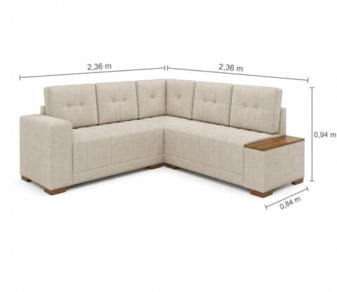 Conjunto Estofado Canto Ouro Fino 3069 Linho Bege 2111 Lufer Estofados - foto 2