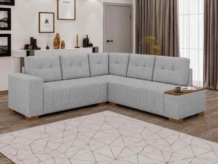 Conjunto Estofado Canto Ouro Fino 3069 Linho Cinza 2114 Lufer Estofados