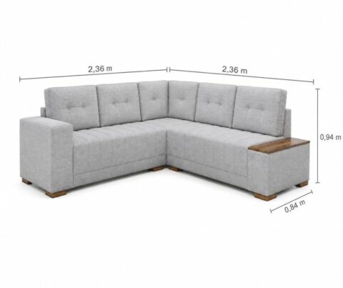 Conjunto Estofado Canto Ouro Fino 3069 Linho Cinza 2114 Lufer Estofados - foto 2