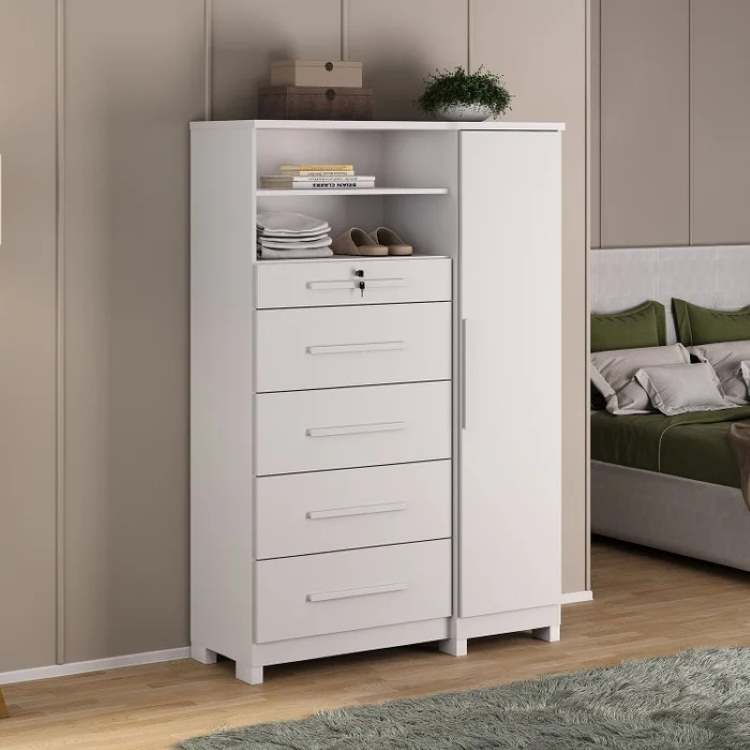 Comoda Sapateira Imperial 5G1P Branco Absoluto Zanzini