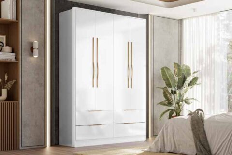 Roupeiro Domo 4P4G Branco Demobile Moveis