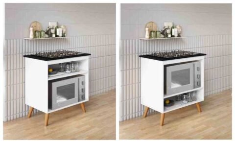 Balcao Parma para CookTop 4 e 5 Bocas Branco Kaiki