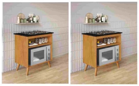 Balcao Parma para CookTop 4 ou 5 Bocas Naturale Kaiki